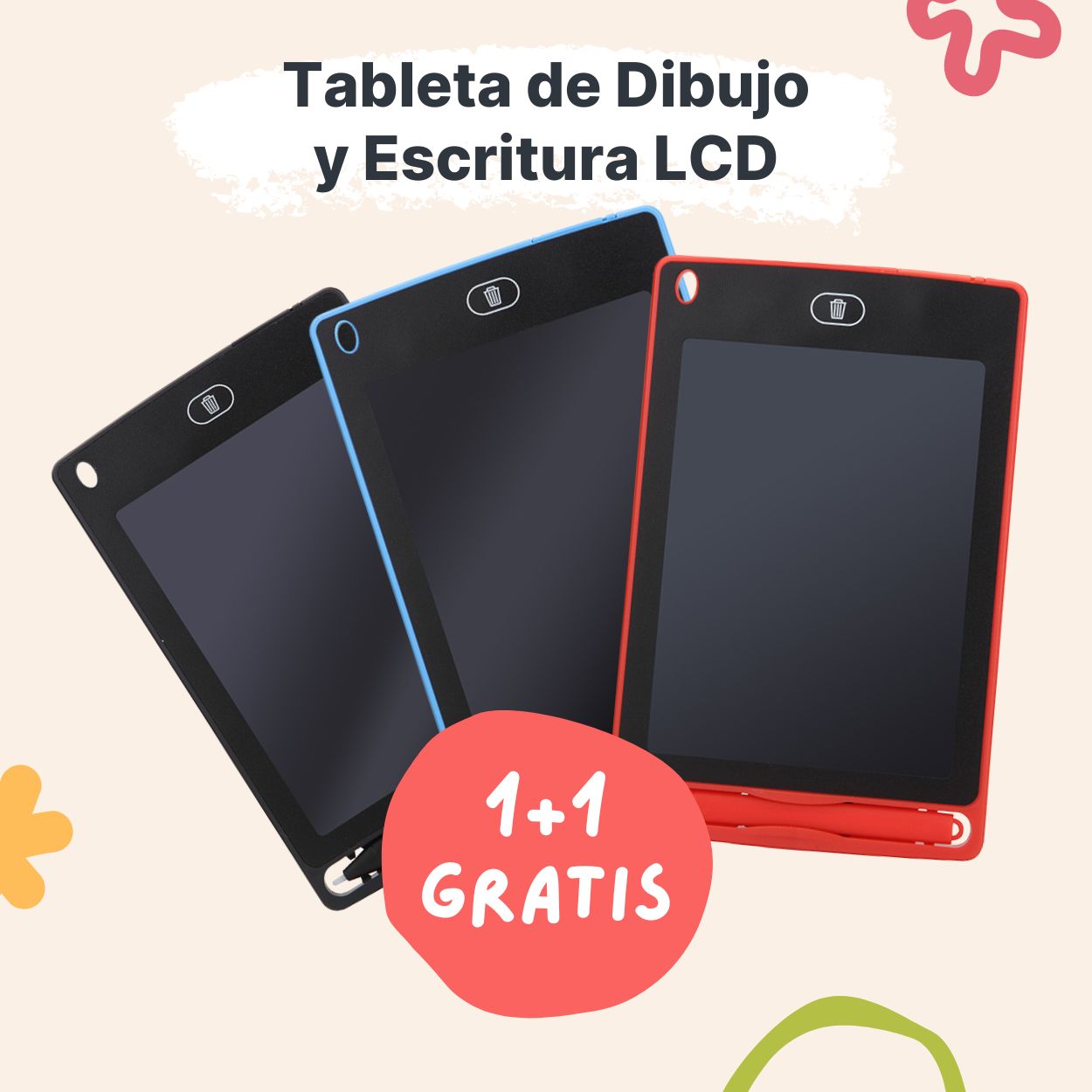 Oferta 1+1 GRATIS: Tableta Digital de Dibujo y Escritura LCD