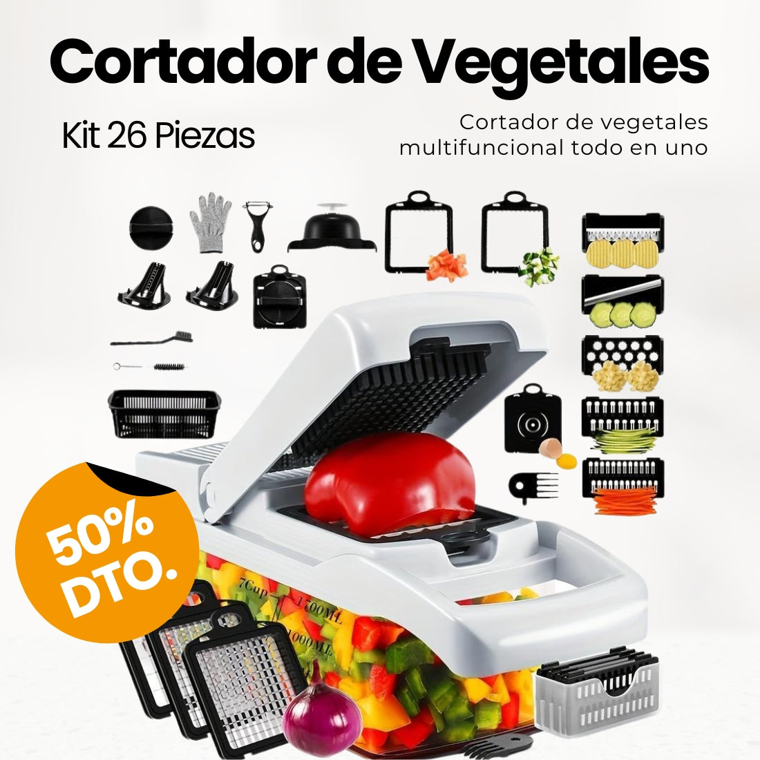 Cortador de Vegetales - Multifuncional 26 en 1