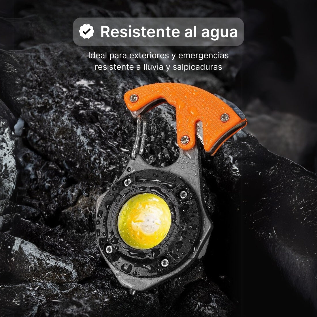 PowerLux® Herramienta Multiusos con Luz, Destornillador, Silbato, Encendedor, Cortador, Abridor