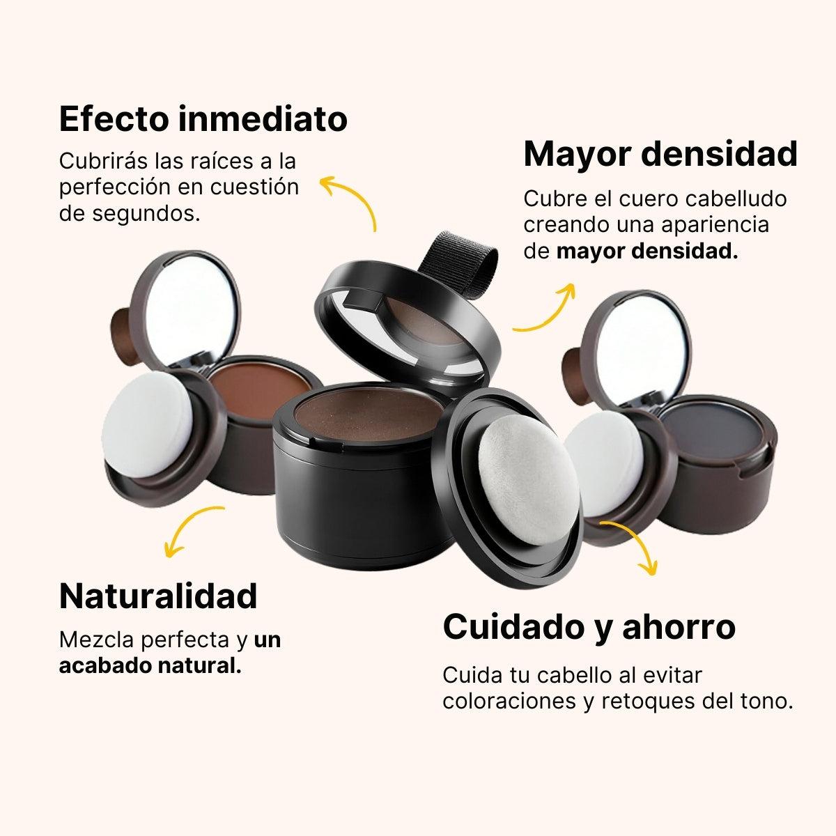 Corrector Capilar® Corrector para el Pelo, Raíces, Calvicie y Color - Pack de 3