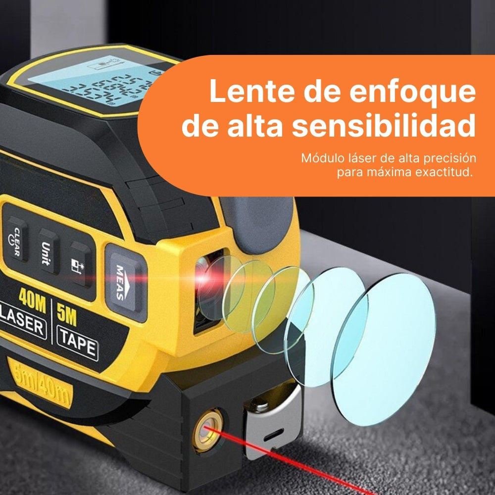 3 en 1 Medidor Laser 40M + Nivel Laser GRATIS