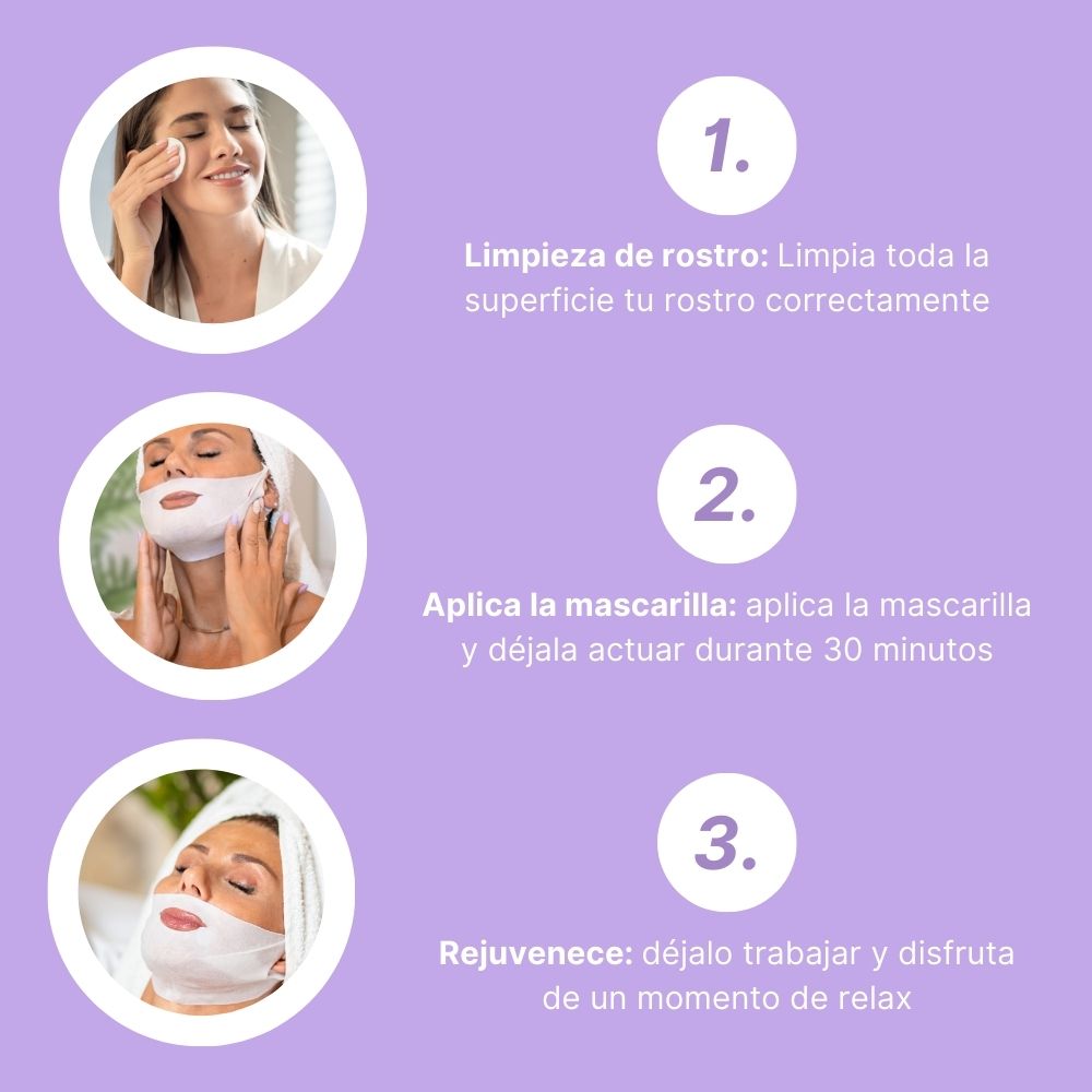 Mascarilla Lifting Reafirmante Natural V-Line® Anti-Papada y Anti-Arrugas Reutilizables