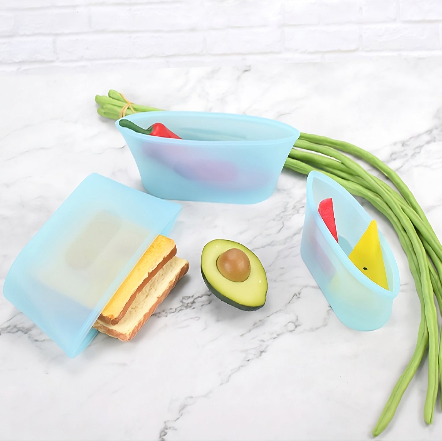 Contenedores de Silicona Reutilizables SwipZip Pack 3 Tazas + 2 Bolsitas