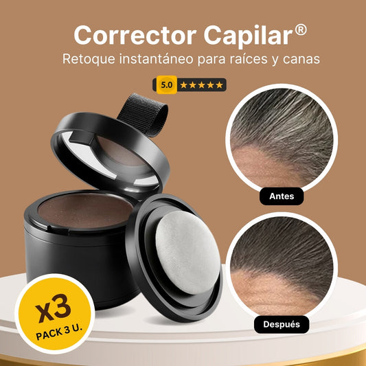 Corrector Capilar® Corrector para el Pelo, Raíces, Calvicie y Color - Pack de 3