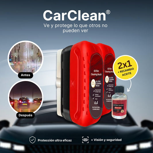 2x1 CarClean® - Cepillo Aplicador para Cristales de Coche - Protección Hidrofóbica y Anti-Manchas