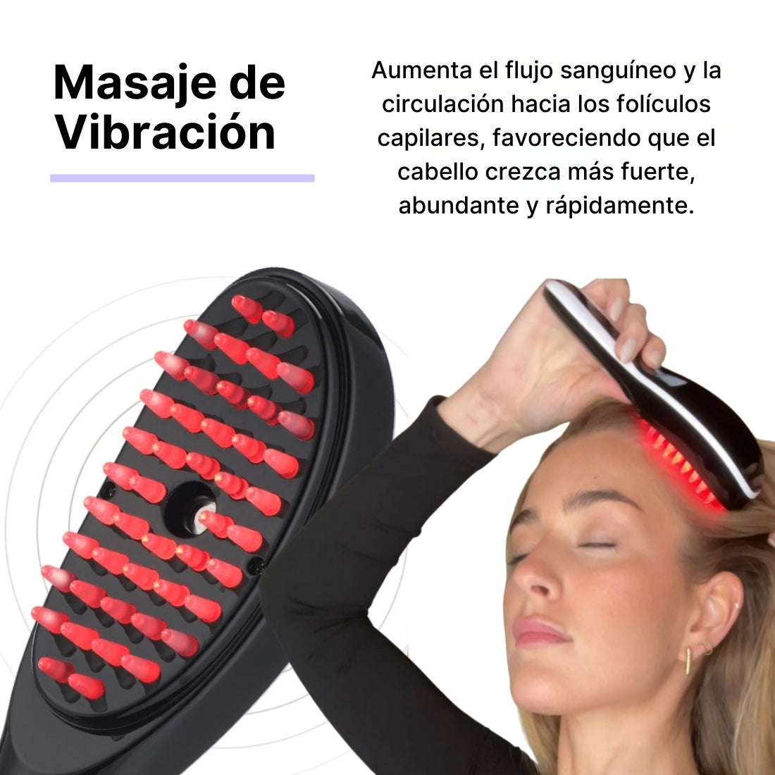 Cepillo de Terapia Capilar 4 en 1 VitaHair® - Estimula, Cuida y Repara Tu Cabello