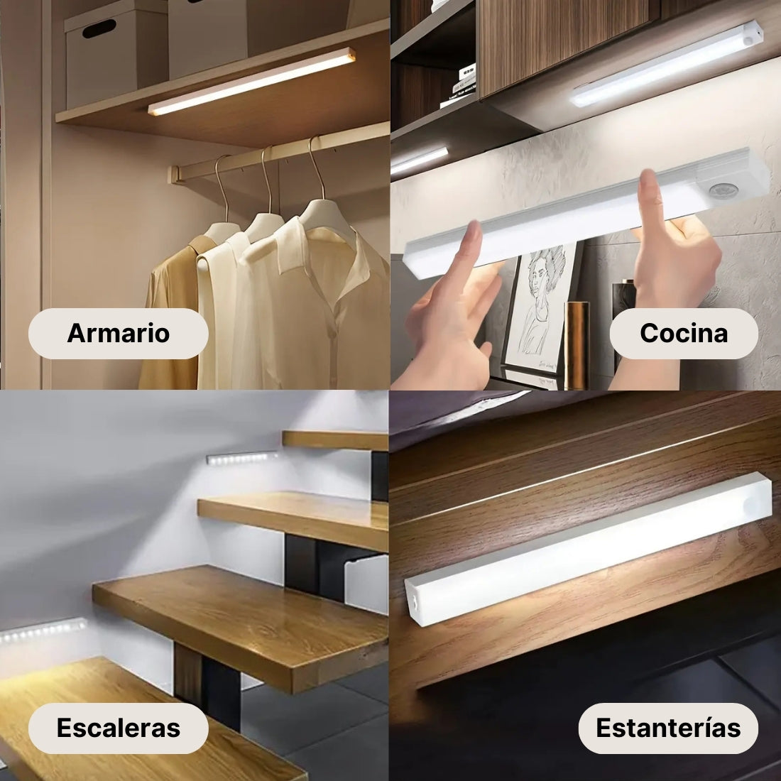 SmartLed® Barra Luz Led con Sensor de Movimiento - Pack de 4