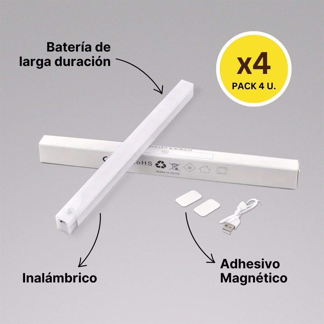 SmartLed® Barra Luz Led con Sensor de Movimiento - Pack de 4